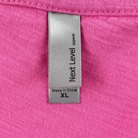 Next Level Apparel Tshirt Womens XL Pink Vneck Short Sleeve - Picture 2 of 7